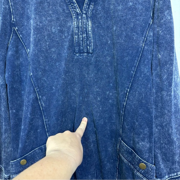 Soft Surroundings Blue Denim Tunic Shirt Dress Stretch Medium - Picture 3 of 12